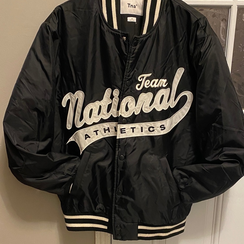 TNA Black Varsity Jacket with White Lettering